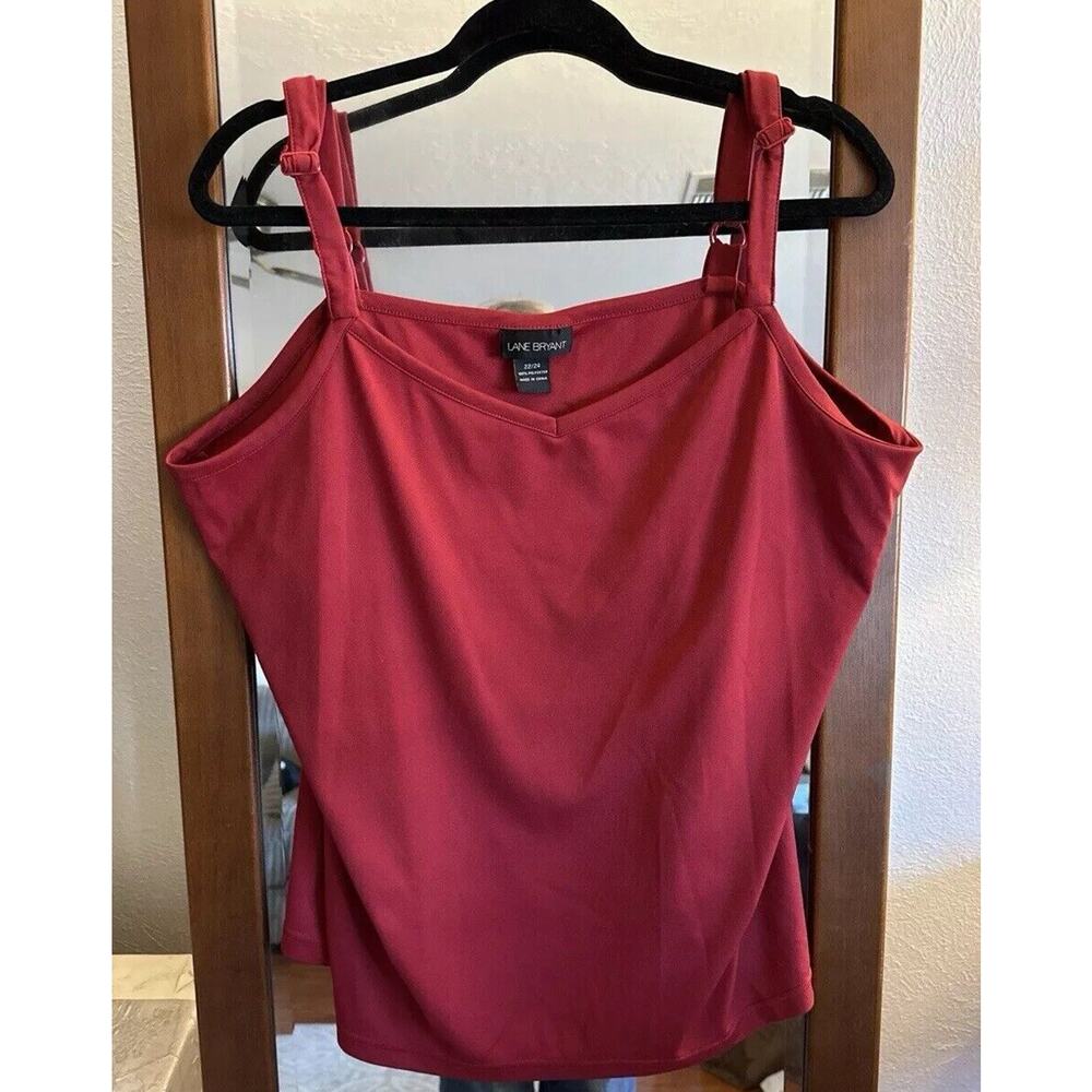 Lane Bryant Women’s Dressy Tank Top Red Crimson Adjustable Straps 22 / 24